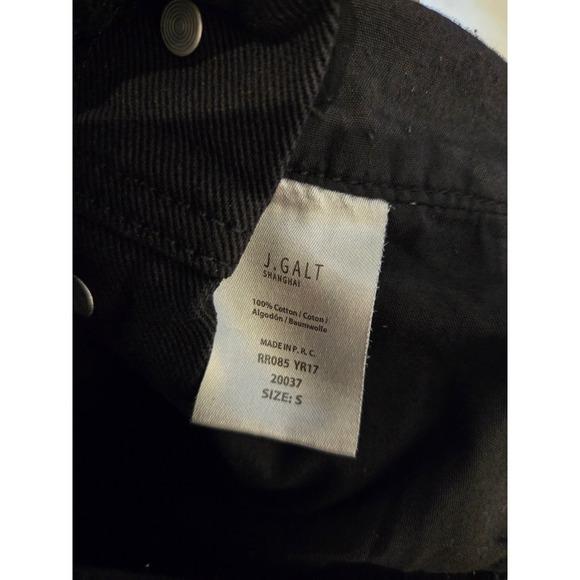 John Galt Black Denim Overalls Womens Size S Wide Leg Cotton Dungarees RR085 - Picture 5 of 7